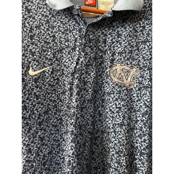 Vintage 90s Nike UNC Tar Heels Polo Shirt Carolina Blue Team Nike Sports Large - Picture 2 of 6